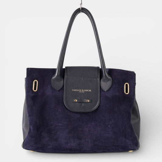 Navy Suede Fairfax & Favor Tote Handbag