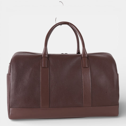Brown Leather Duffel Weekend Bag