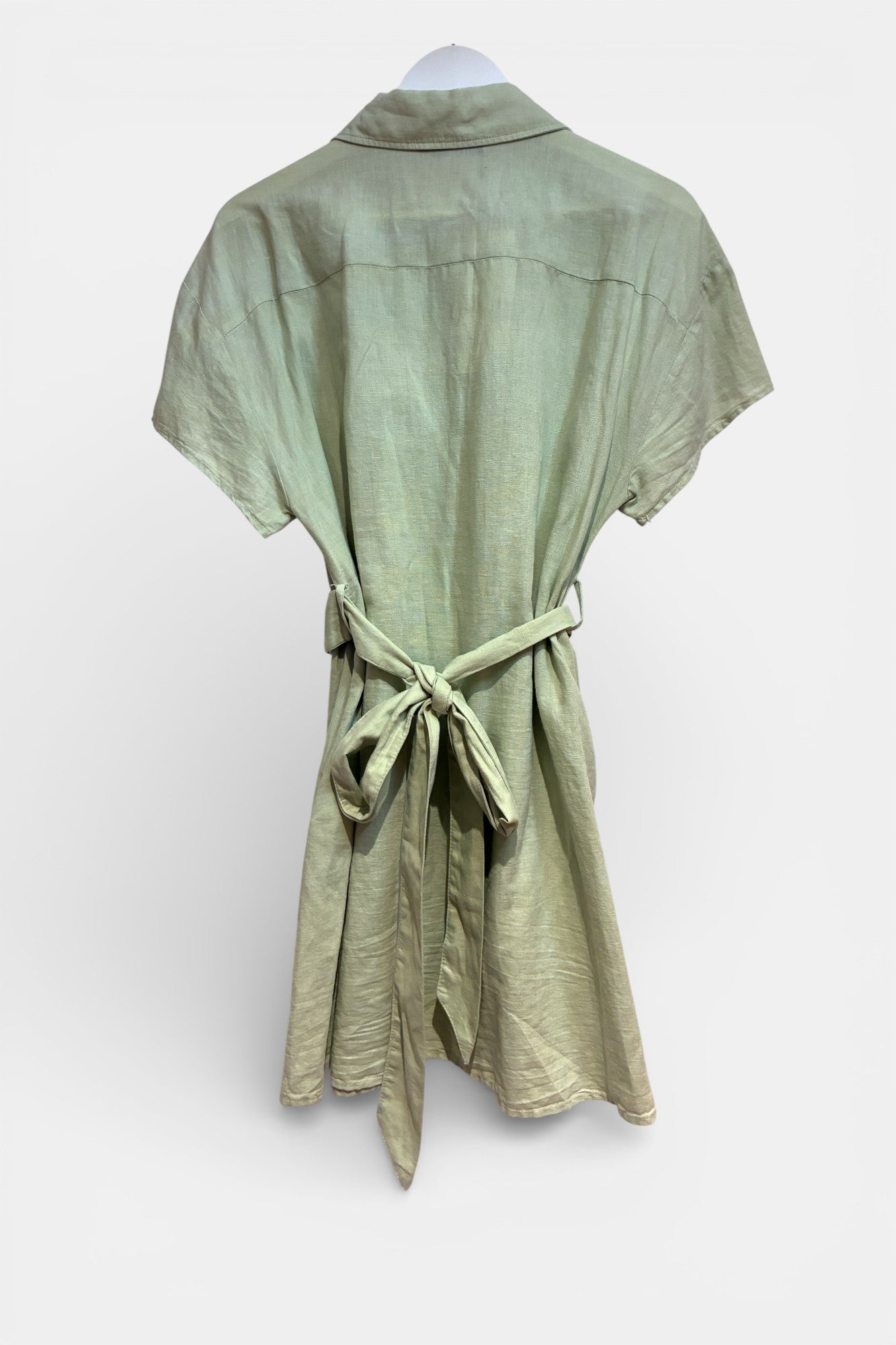 Womens Green Zara Linen Dress size M
