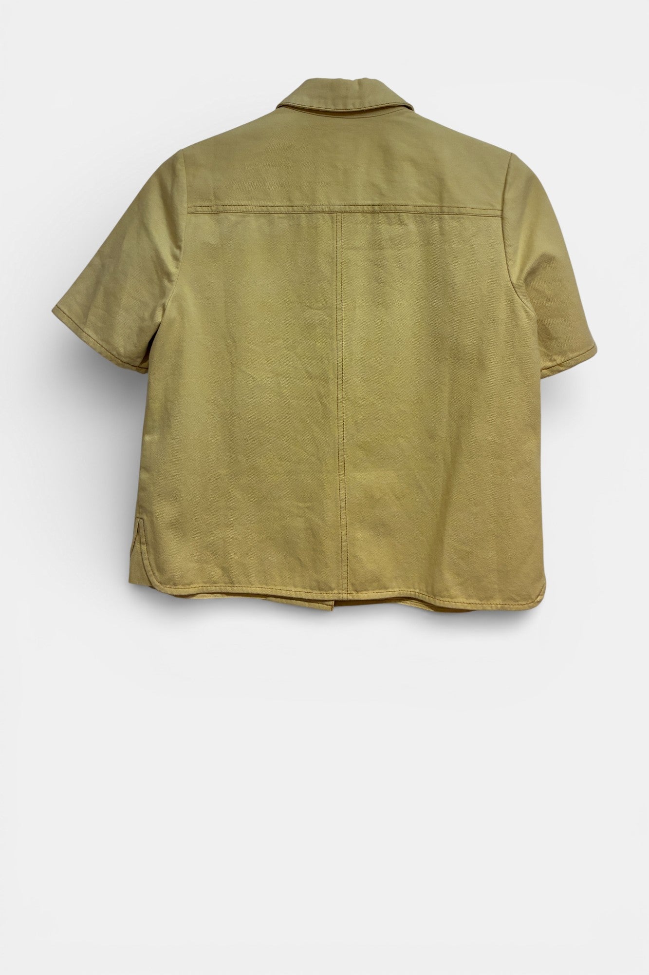 Womens Yellow Whistles Cropped Shirt Size Small