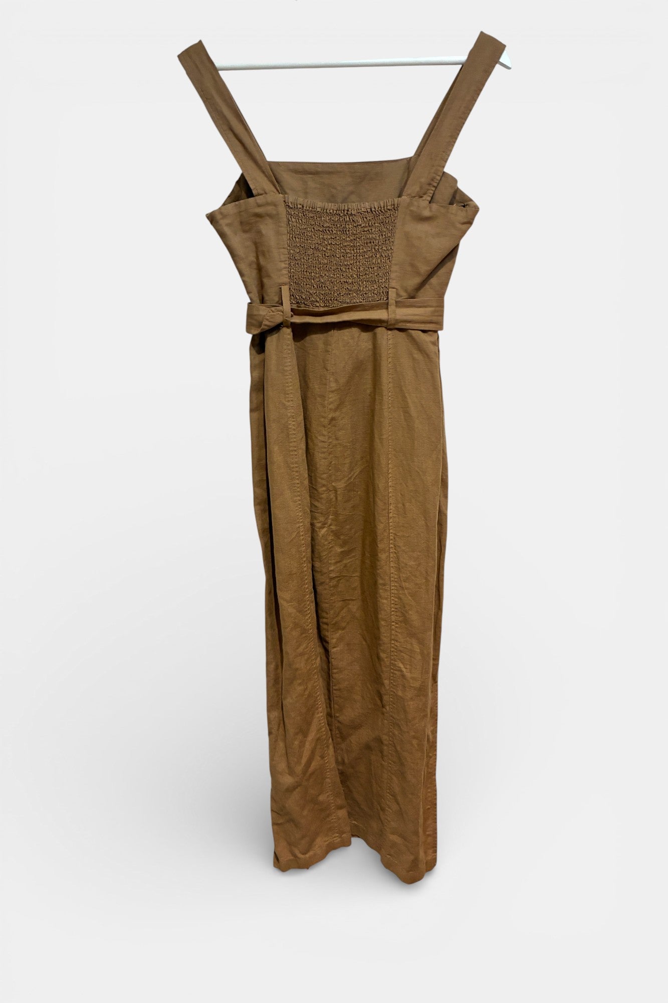 Womens Brown Zara Linen Dress Size Small