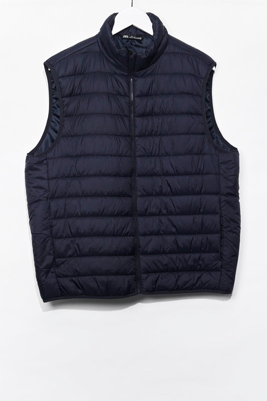 Mens Zara Navy Bodywarmer Gilet size Large