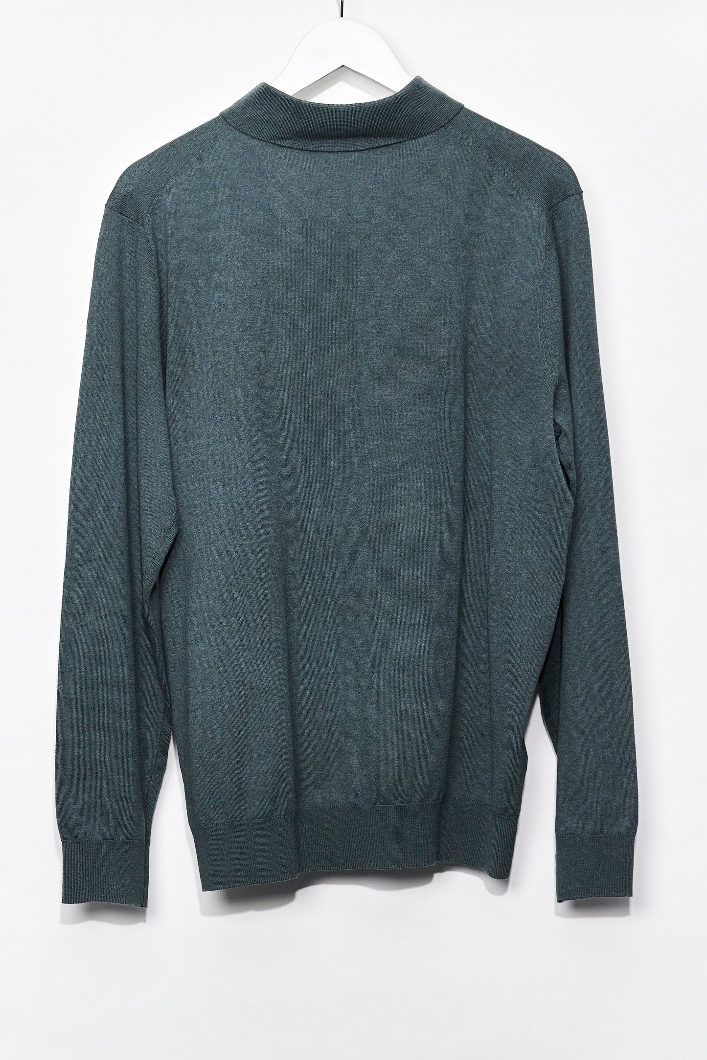 Mens Mango Green Knitted Polo Jumper size Large