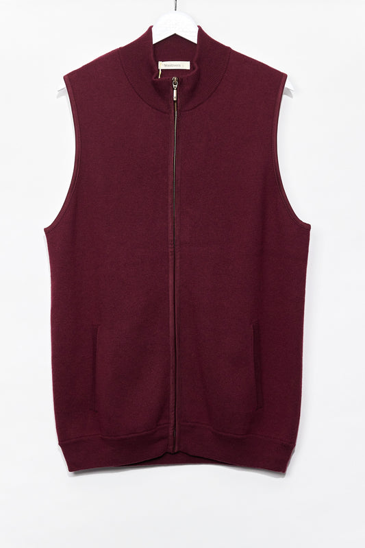 Mens Red Woolovers Zip up Vest Size Large