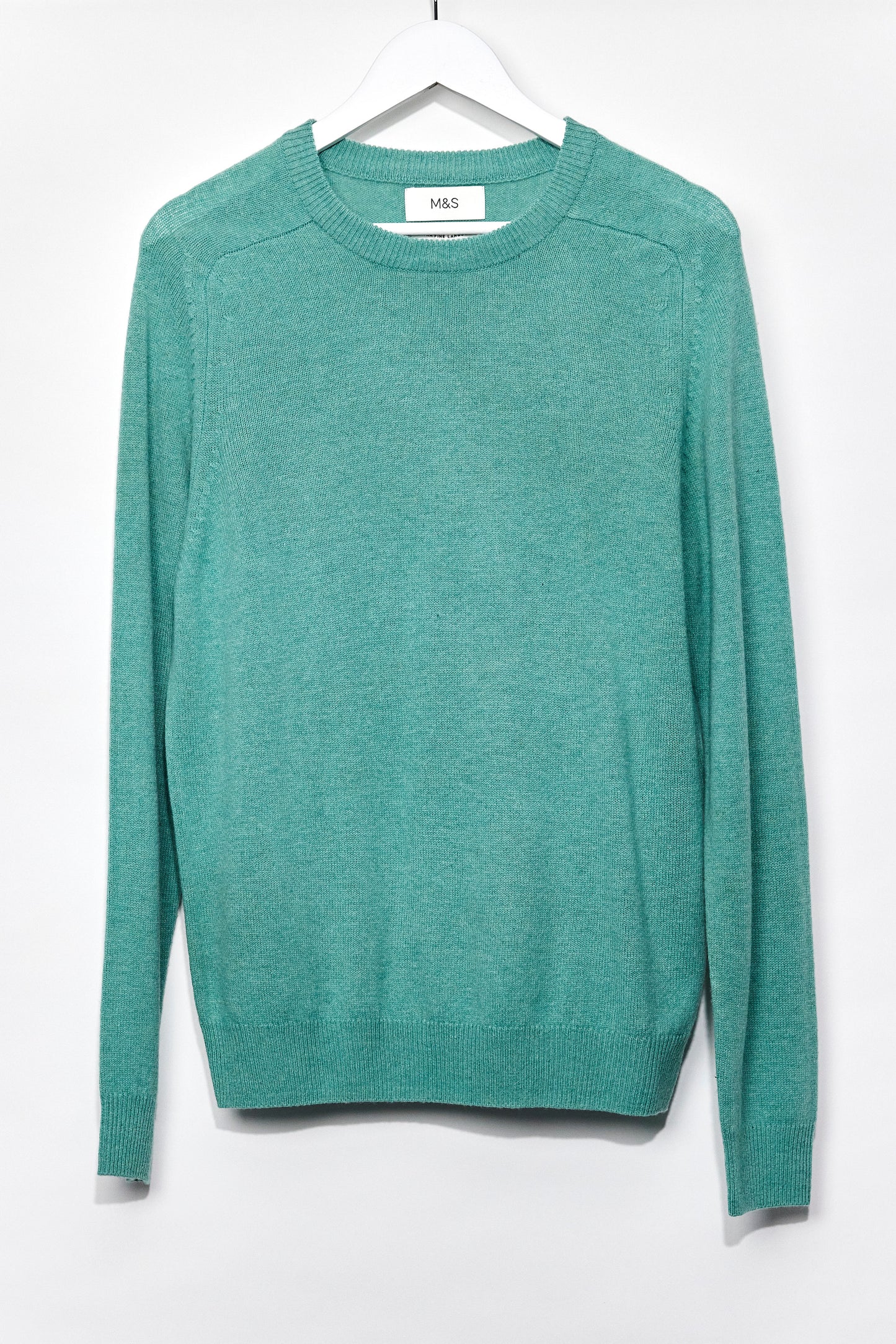 Mens M&S Green Fine Knit Jumper size Medium