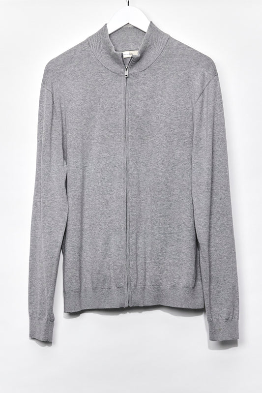 Mens Mango Grey Zip up Knitted Cardigan Size Medium