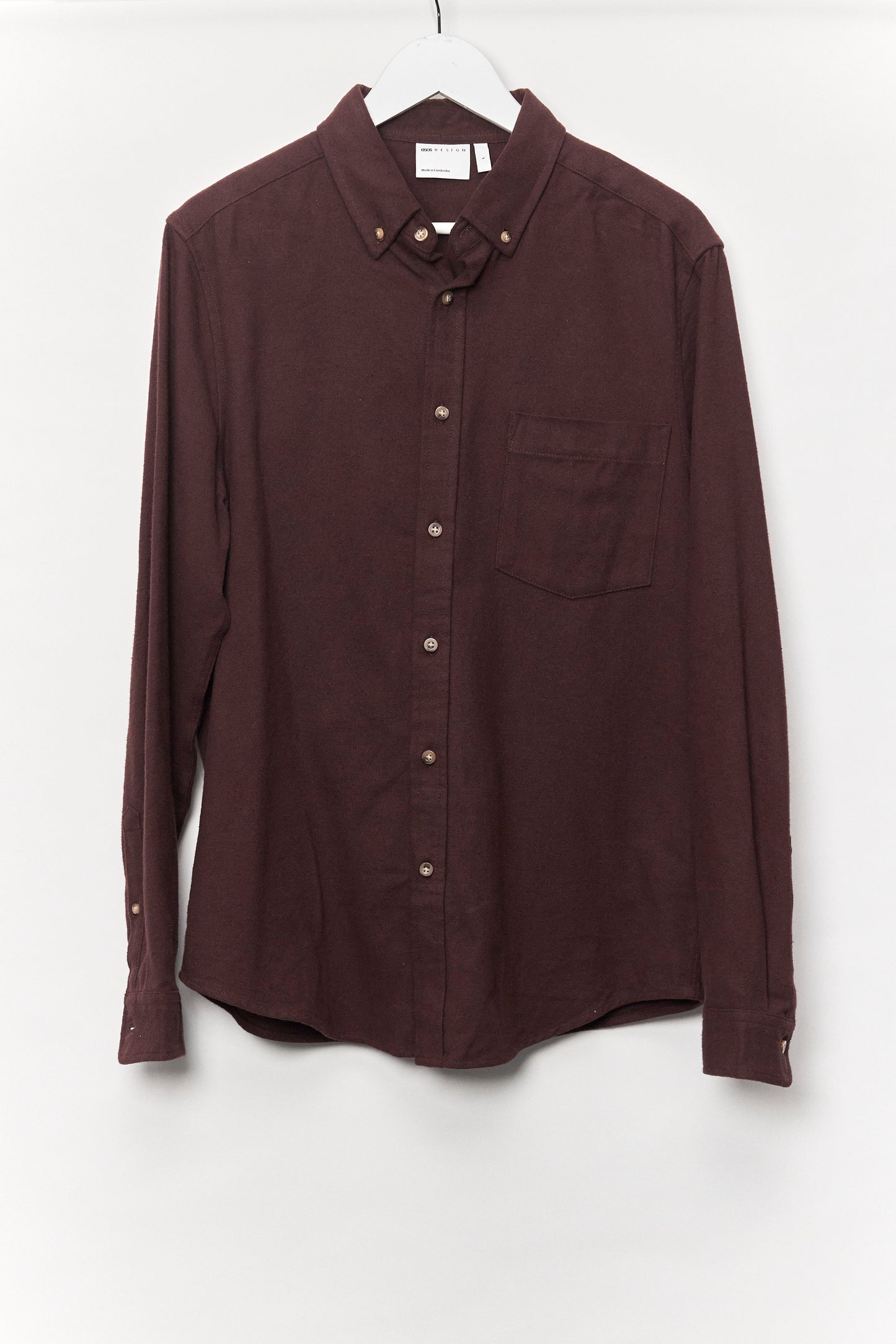 Mens ASOS Brown Oxford Shirt Size Large