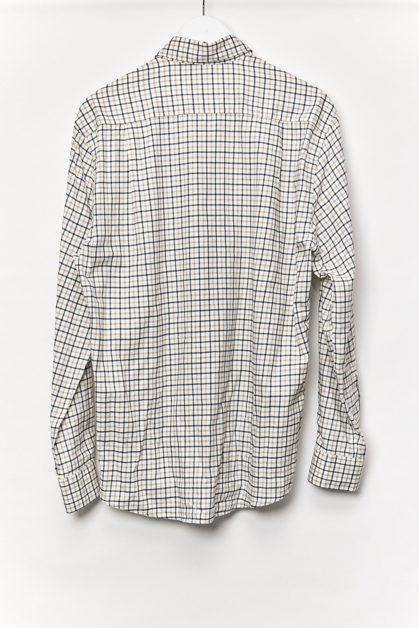 Mens Barbour White Checked Oxford Shirt Size Large
