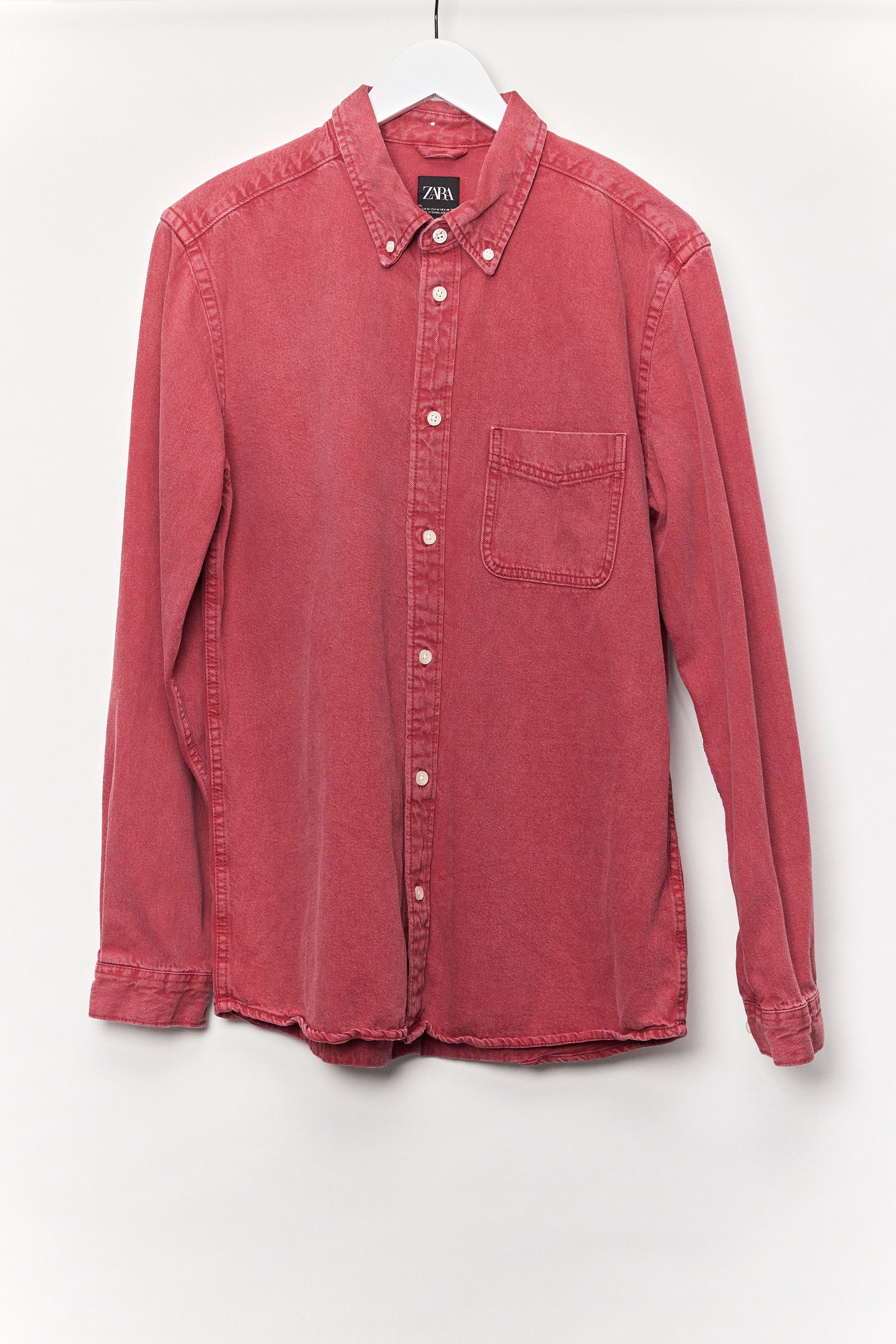 Mens Zara Red Oxford shirt Size Medium
