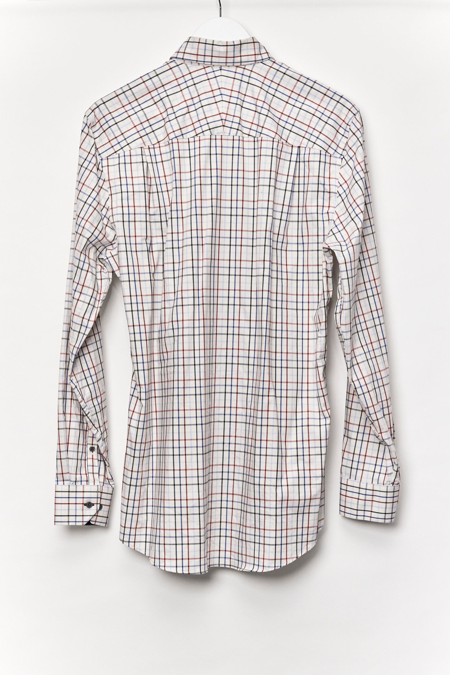 Mens Next White Checked Oxford Shirt Size Medium