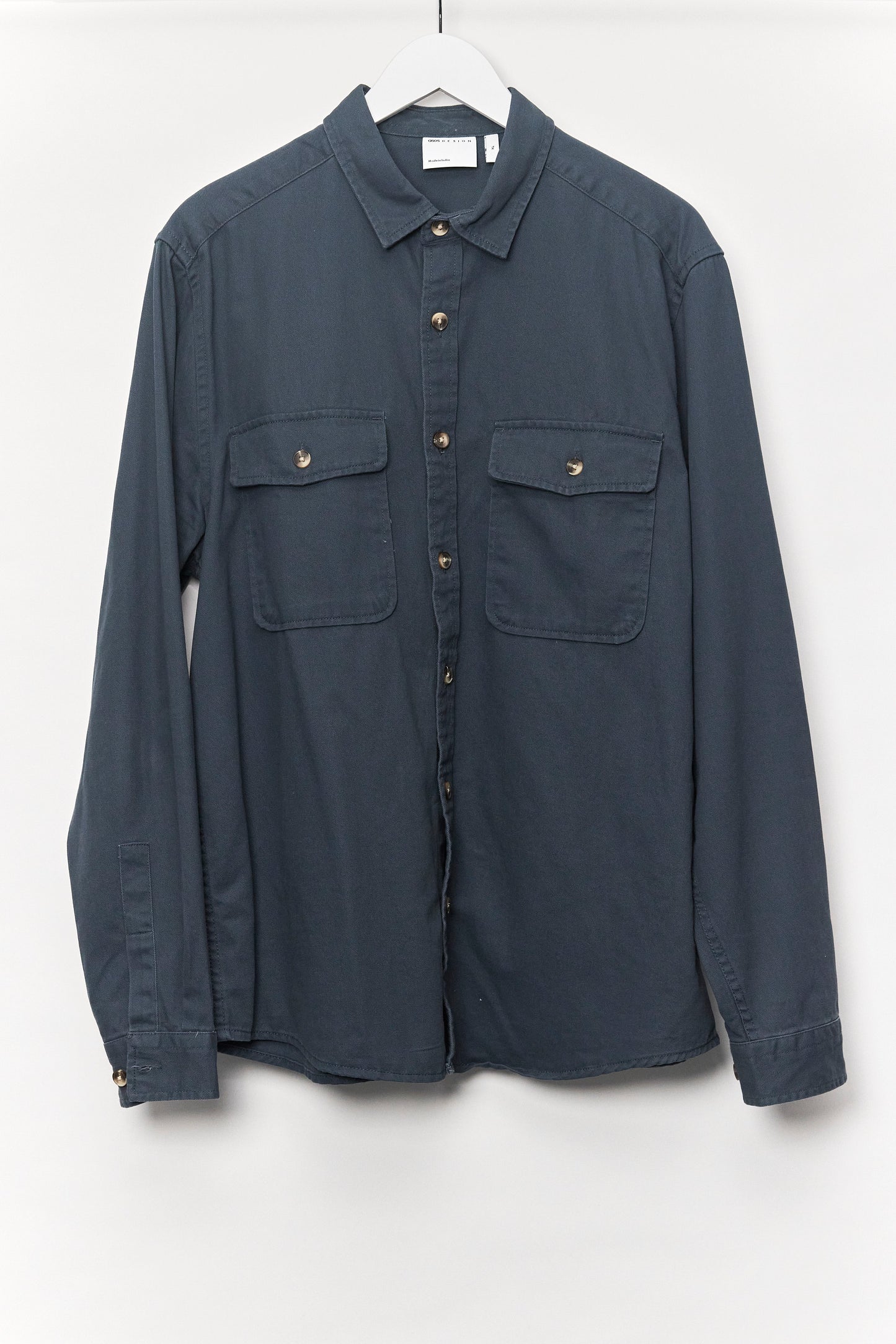 Mens ASOS Blue Grey Shirt Size Extra Large