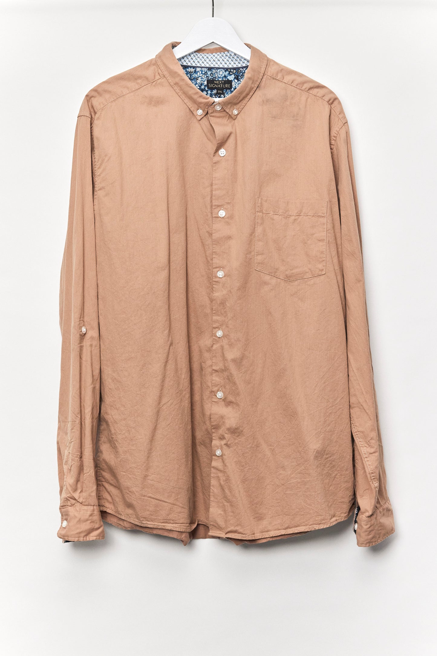 Mens Next Brown Oxford Shirt Size XXL