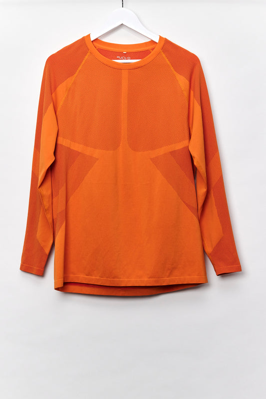 Mens H&M Orange Long Sleeve Sport Top Size Large