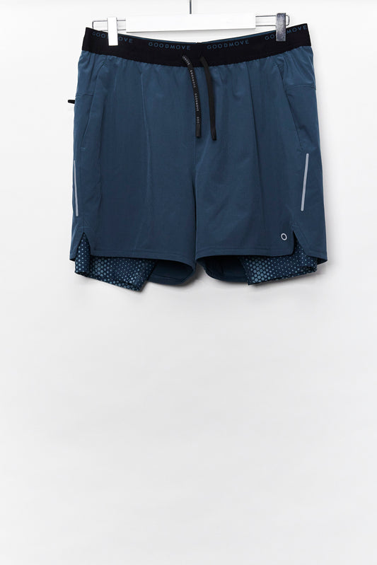 Mens M&S Move Blue 2 Layer shorts size Small