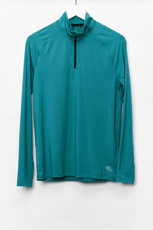 Mens M&S Move Green Sport Top with Zip neck size Small