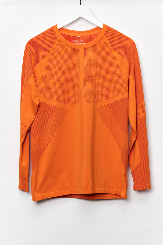 Mens H&M Orange Long Sleeve Sport Top Size Small