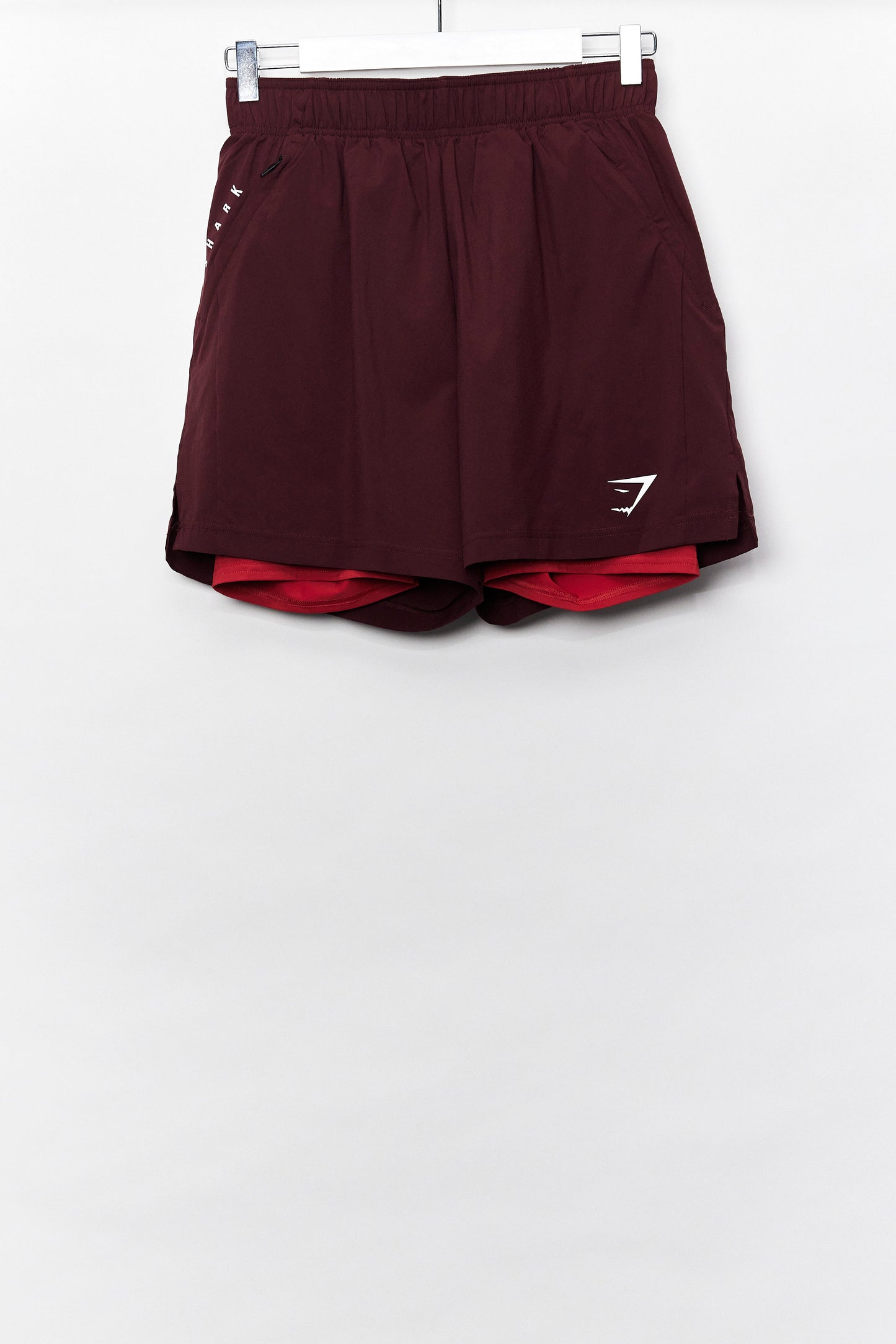 Mens Red Gymshark 2 layer Sport short Size Small
