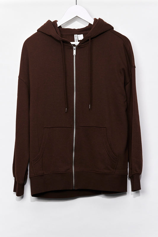 Mens H&M Brown Zip up Hoodie size Small