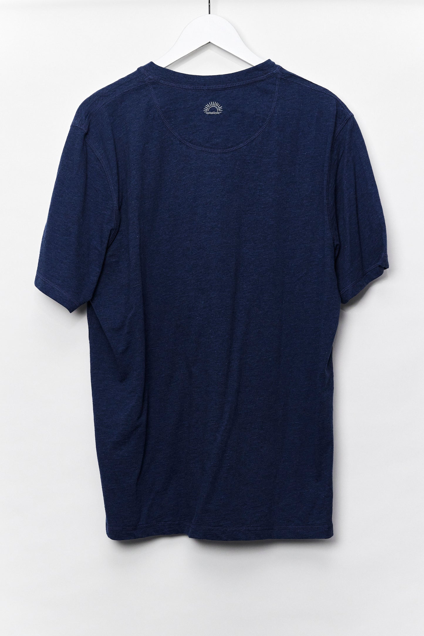 Mens Navy Blue Grandad T-Shirt Size Large