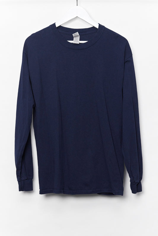 Mens Fruit of the Loom Navy Long Sleeve T-shirt
