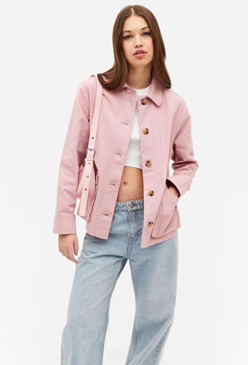 Womens Monki Pink Utility Jacket size small