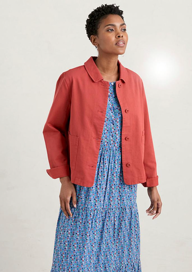 Womens SeaSalt Cornwall Red Utility Jacket size 18