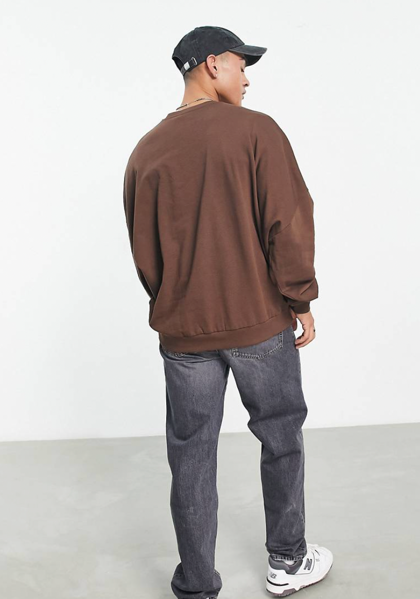 Mens ASOS Oversized Brown Sweatshirt size Medium