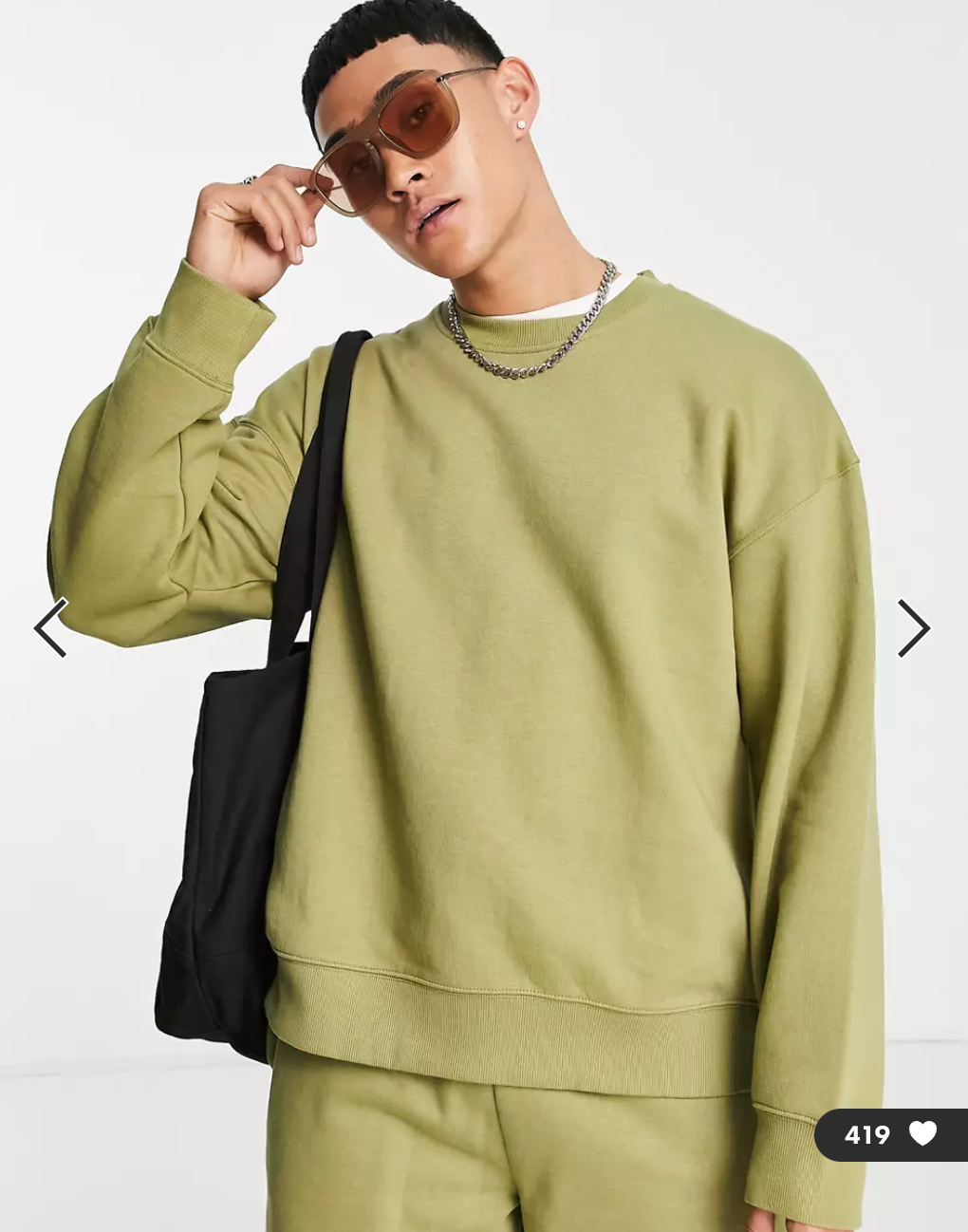 Mens Topman Oversized Khaki Sweatshirt size Small