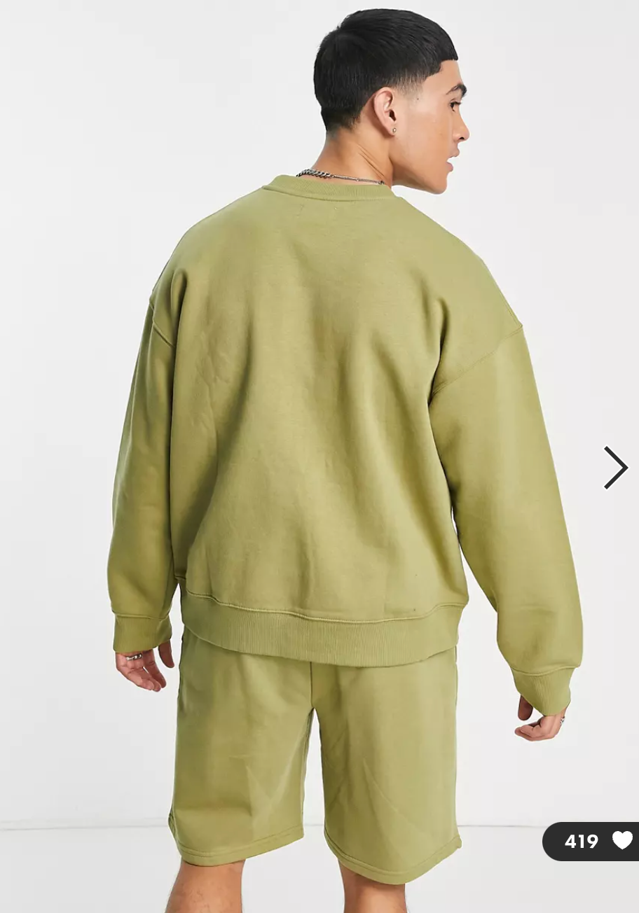 Mens Topman Oversized Khaki Sweatshirt size Small