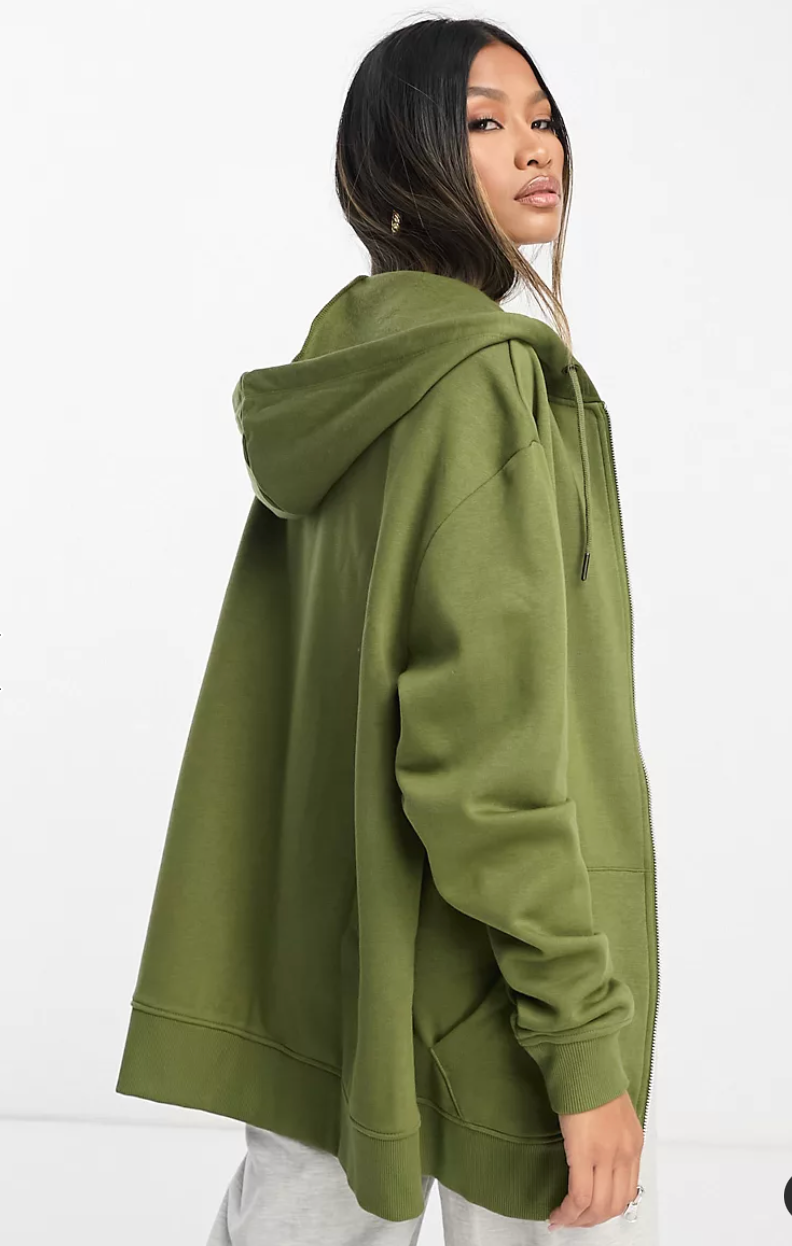 Unisex ASOS Green Zip up Hoodie size Extra Small