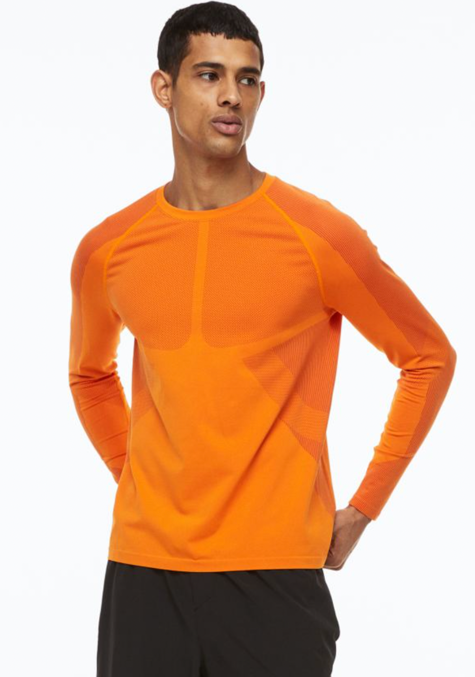 Mens H&M Orange Long Sleeve Sport Top Size Large