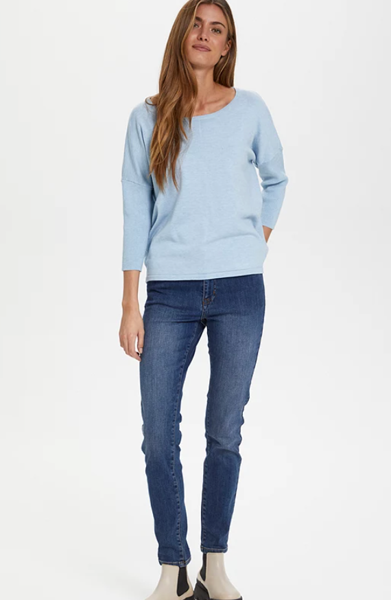 Womens Saint Tropez Blue Sweater Size Small