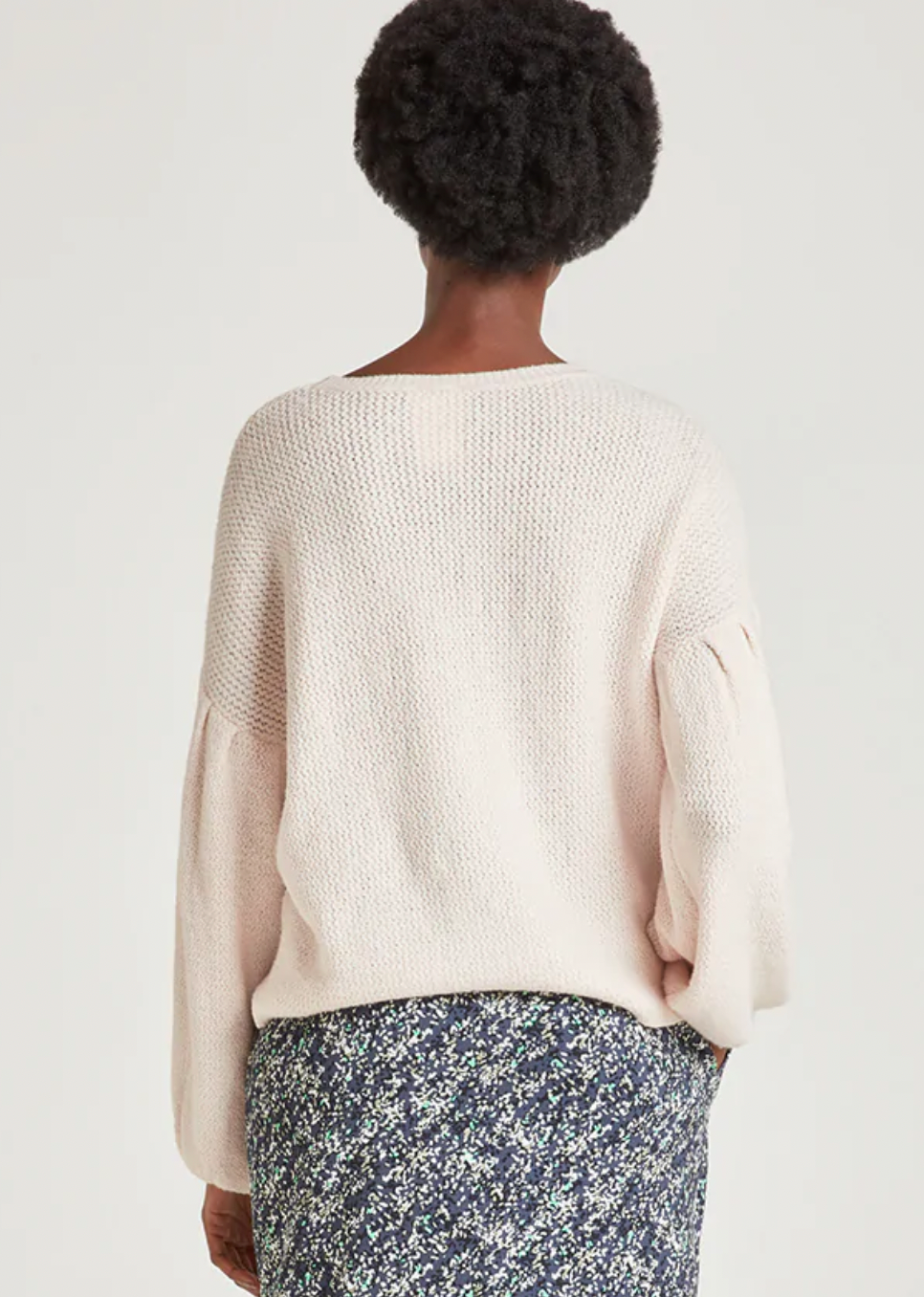 Womens Thought Lianna Organic Cotton Knit Jumper, Stone White, Size Small