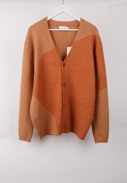 Mens Topman Orange Cardigan size Medium