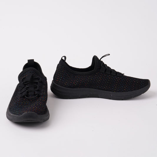Black & rainbow fleck running trainer size 36 or UK 4