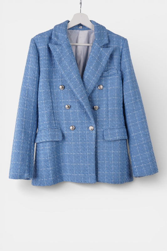 Womens Blue Tweed Blazer Size 10