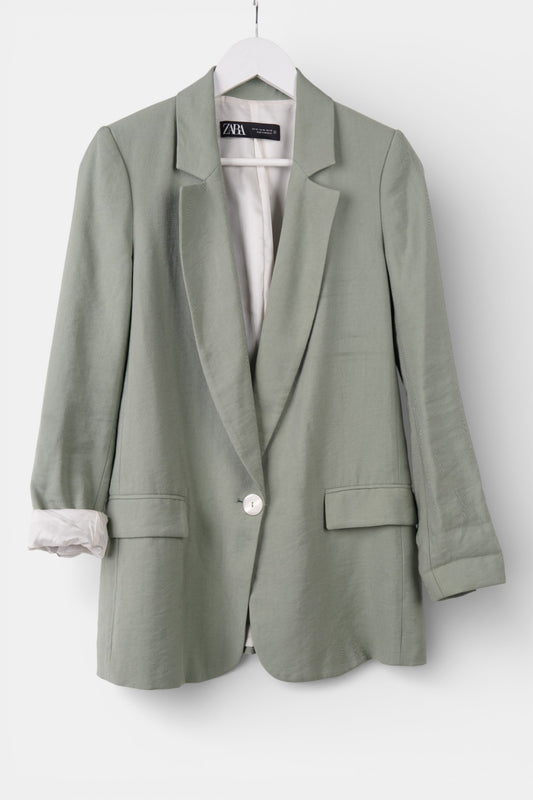 Womens Zara Green Blazer Size Small