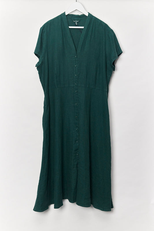 Womens Green Linen SeaSalt Cornwall Dress size 20