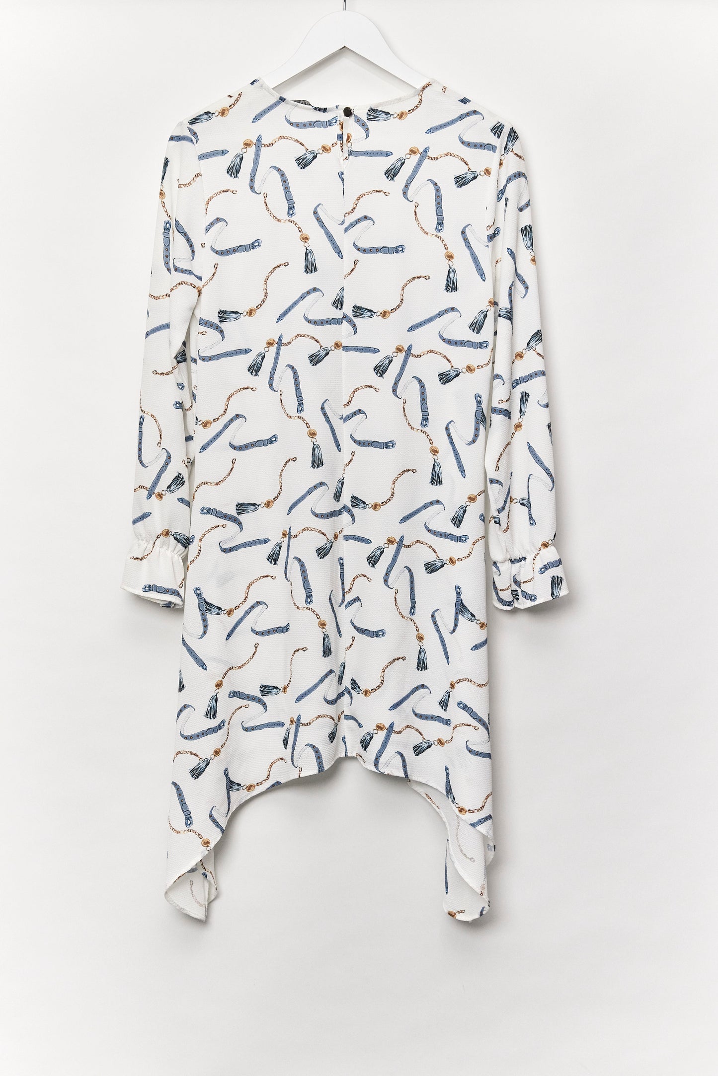 Womens white patterned tunic dress size medium