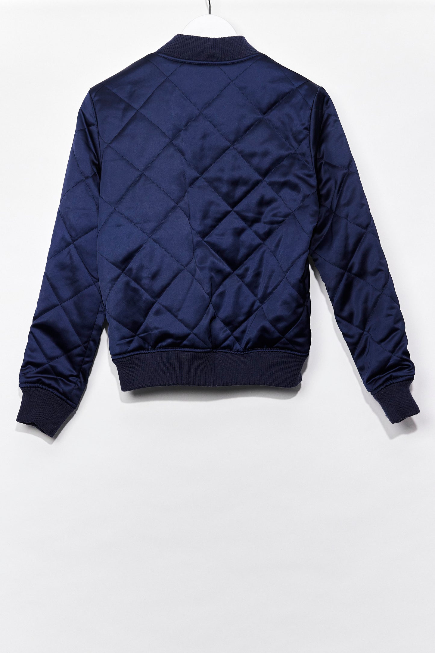 Womens New Look Blue quilted bomber jacket size small