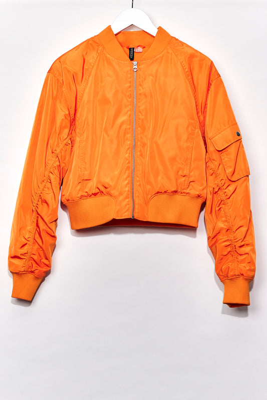 Womens H&M Orange bomber jacket size small