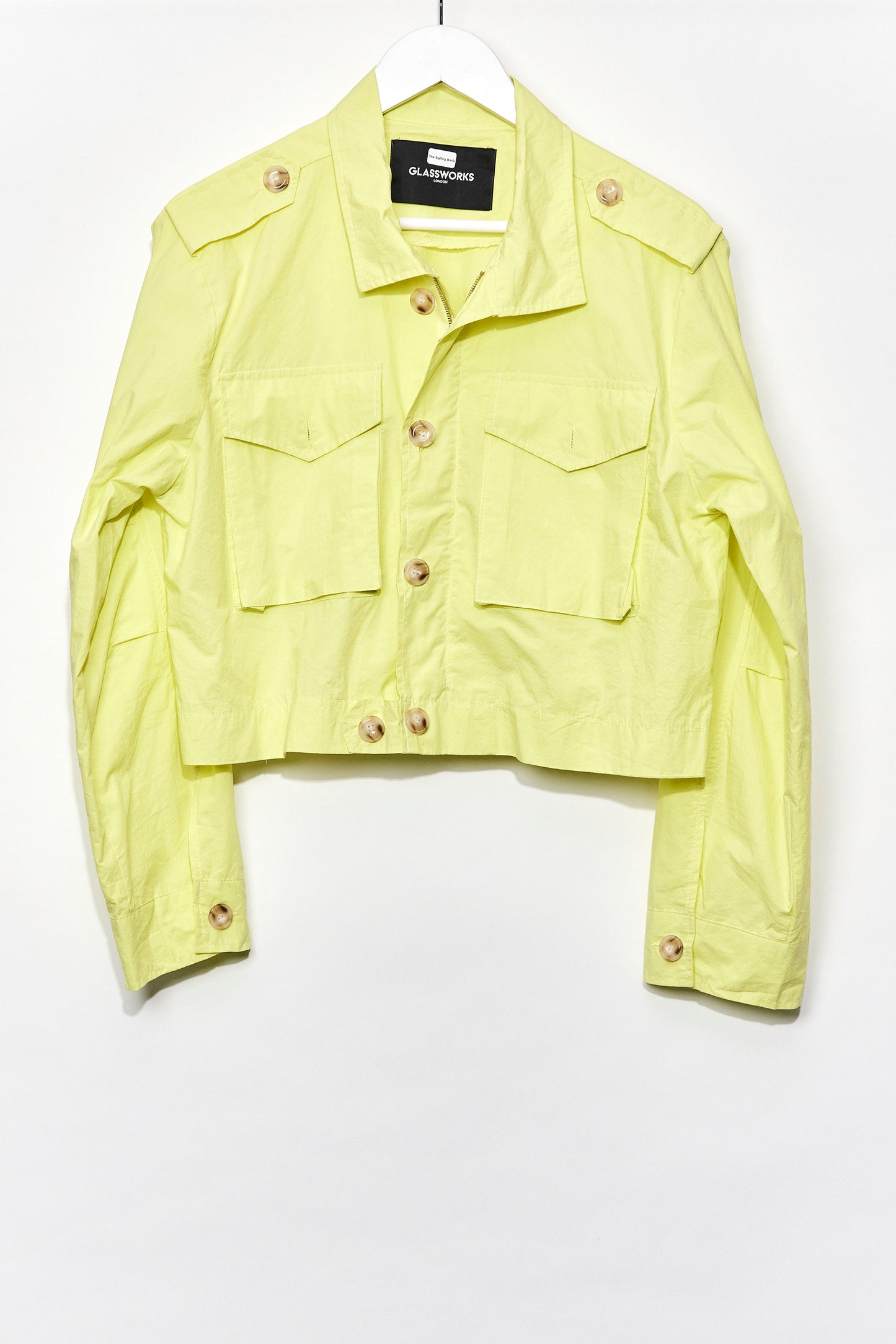 Womens Glassworks Yellow cropped utility jacket size small