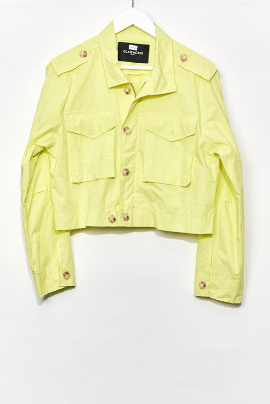 Womens Glassworks Yellow cropped utility jacket size small