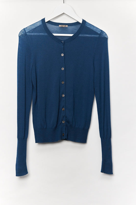 Womens Jigsaw Petrol Blue Cardigan Size Small