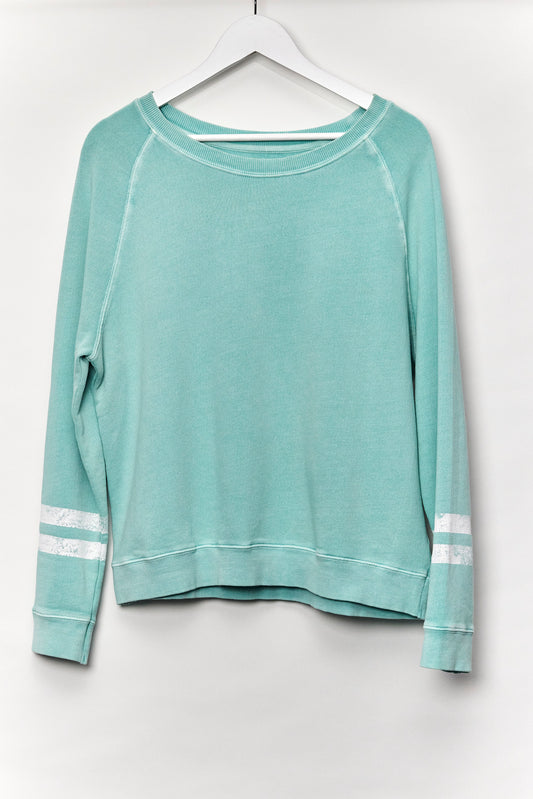 Womens Hush Oversized Turquoise Sweatshirt Size Small- Medium