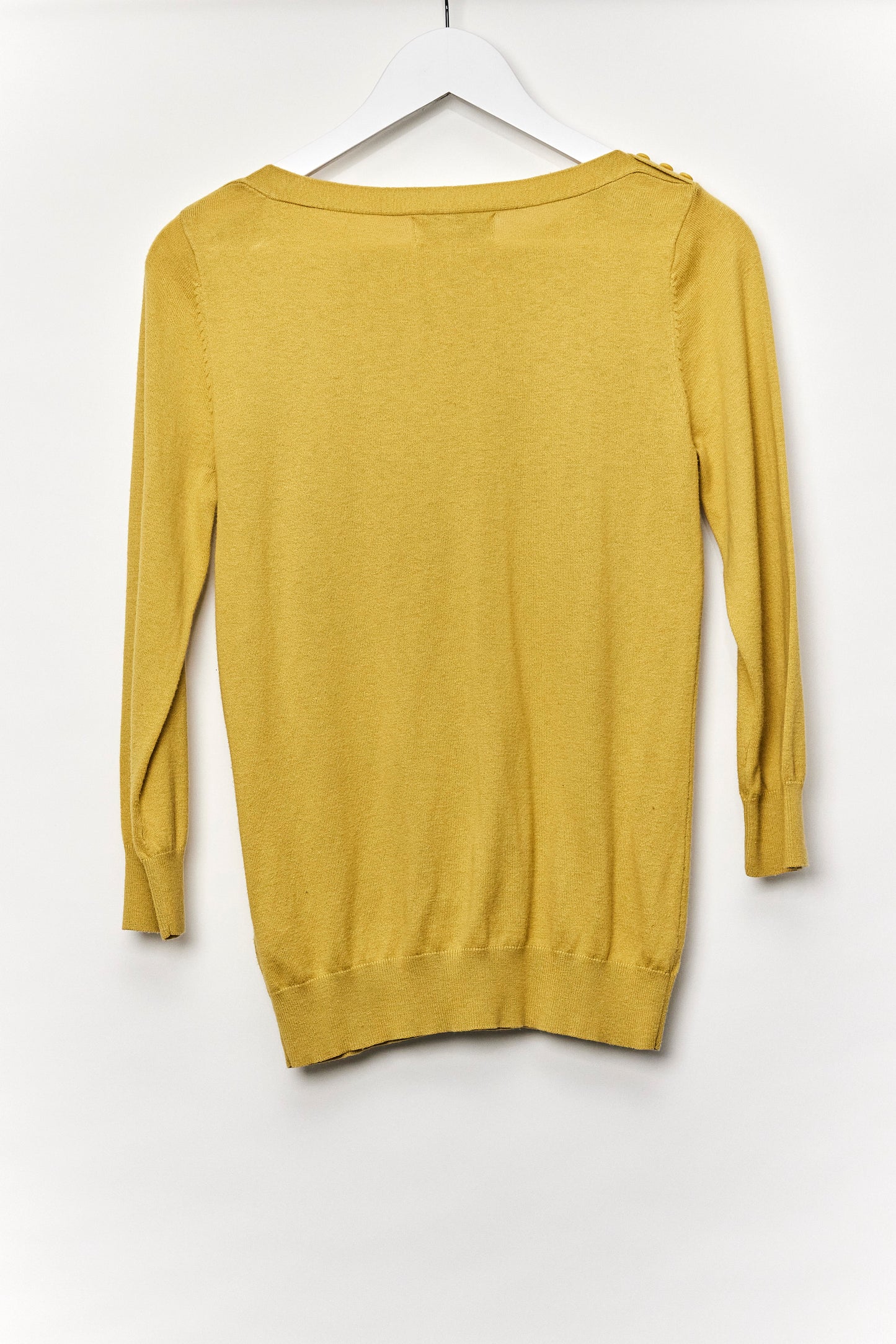 Womens Next Yellow Sweater with 3/4 Sleeve size Small