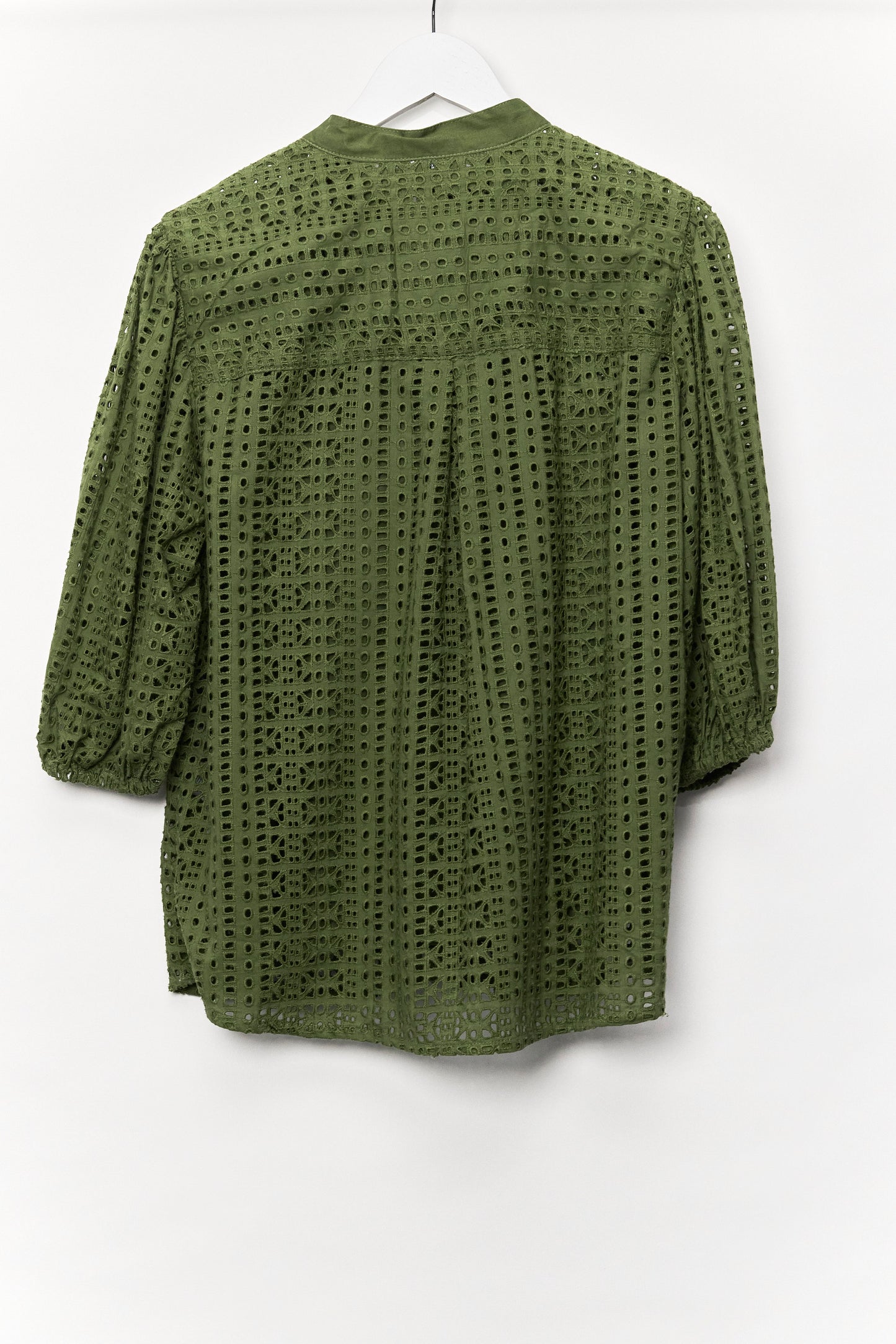 Womens Karen Millen Green Cutwork Blouse Size Large