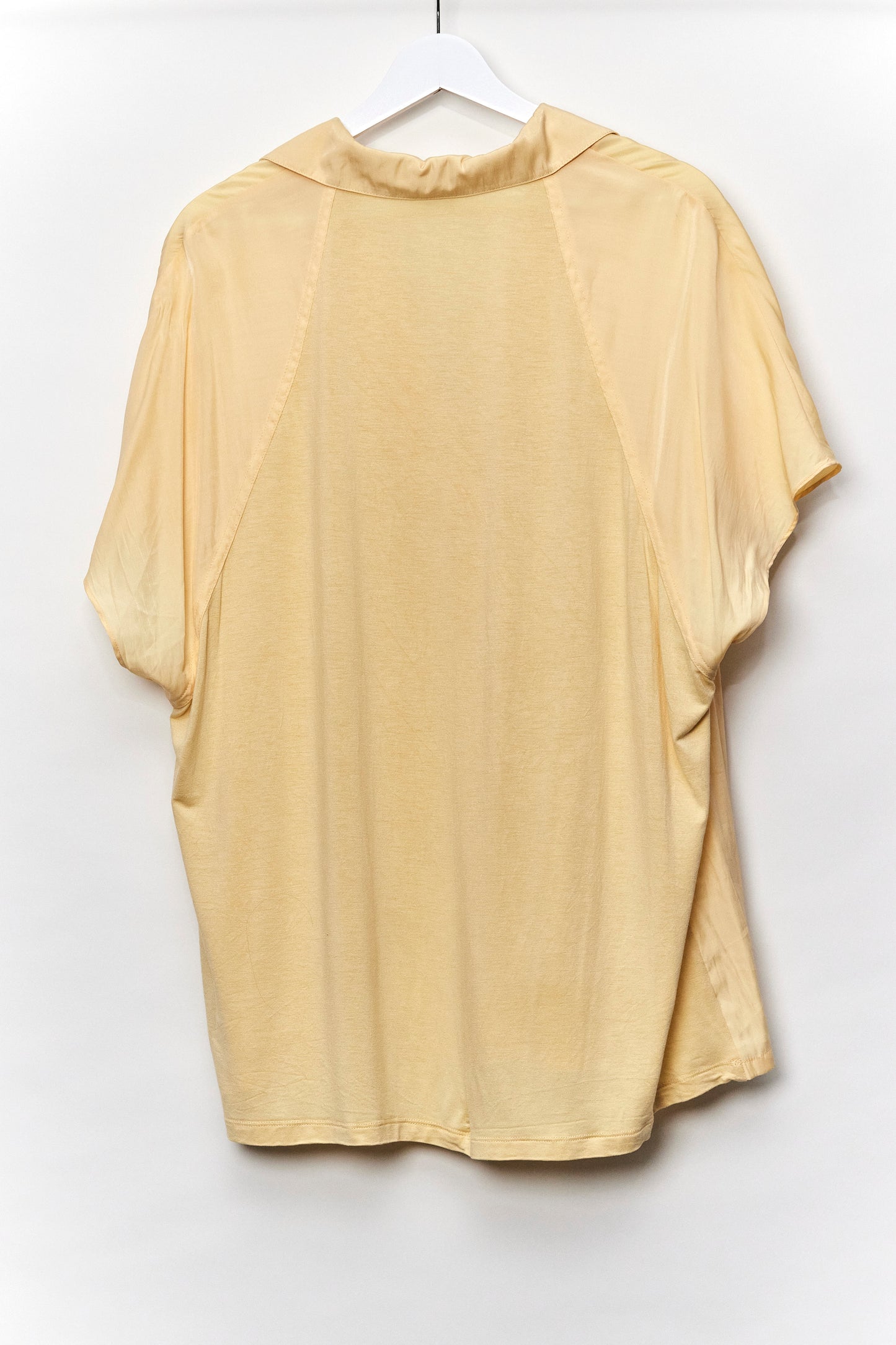 Womens Next Yellow Short Sleeve Satin Blouse Size 22