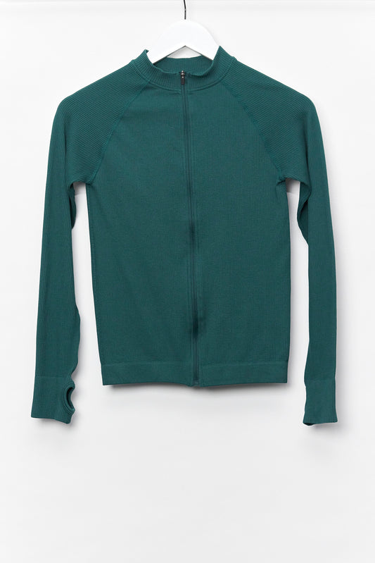 Womens ASOS Green Zip up Sport Top size Small