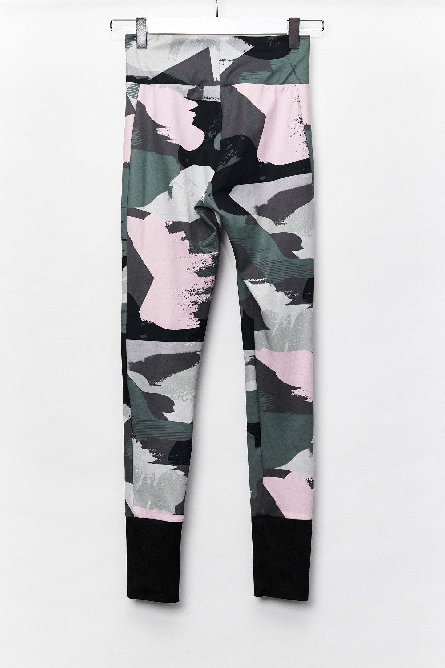 Womens Green Pattern Leggings Size Small
